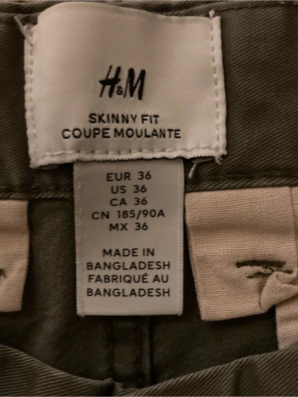 H&M Men's Olive Chino Trousers